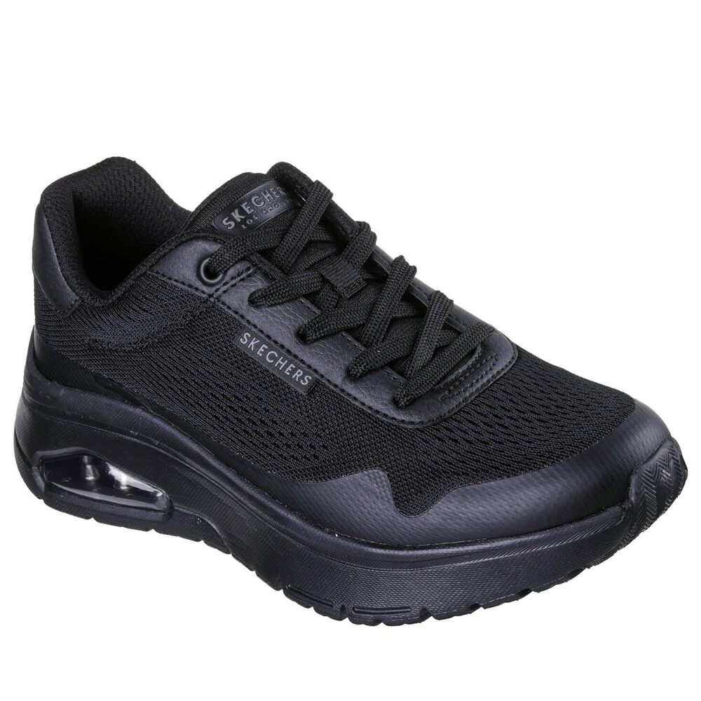 Skechers Women's Uno Flex-Spring on Air Sneaker, Black/Black, 9